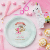 Assiettes En Carton Mermaid Bébé Clam Shell Tiara Pearls Or rose (Fête)