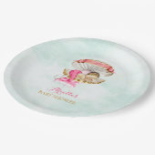 Assiettes En Carton Mermaid Bébé Clam Shell Tiara Pearls Or rose (Angle)
