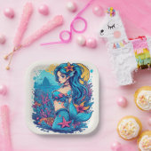 Assiettes En Carton mermaid Birthday or Shower  (Fête)