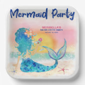 Assiettes En Carton Mermaid Cocktail Tropical Beach Bachelorette Party (Recto)