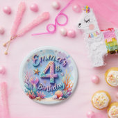 Assiettes En Carton Mermaid Custom Name & Age - Under the Sea Party (Fête)