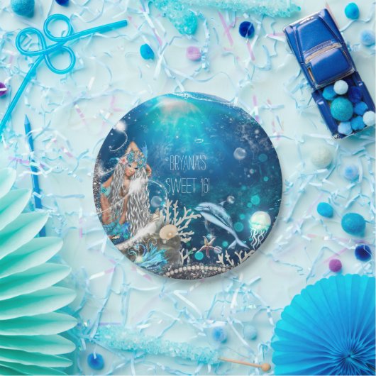 Assiettes En Carton Mermaid Imaginaire Blonde Enchanted Beach Party (Fête)