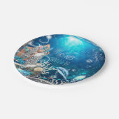 Assiettes En Carton Mermaid Imaginaire Blonde Enchanted Beach Party (Angle)