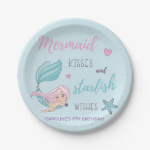 Assiettes En Carton Mermaid Kisses Starfish Souhaite un joyeux anniver