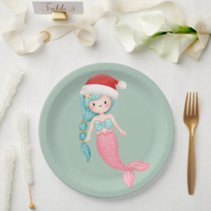 Assiettes En Carton Mermaid Père Noël Noël