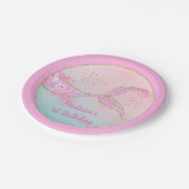 Assiettes En Carton Mermaid Pink Gold Anniversaire (Angle)