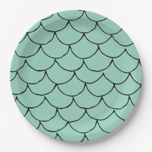 Assiettes En Carton Mermaid Sea Creator Party Black Mermaid Carton