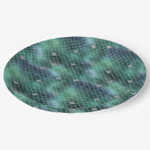 Assiettes En Carton Mermaid Silver Turquoise Ocean Glitz (Angle)