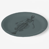 Assiettes En Carton Mermaid Skeleton Dark Halloween (Angle)