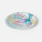 Assiettes En Carton Mermaid Tail Glitter Splish Splash birthday (Angle)