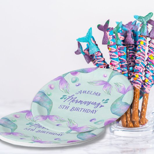 Assiettes En Carton Mermaid Tails Mermazing N'Importe Quel Âge Anniver