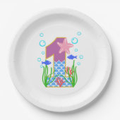 Assiettes En Carton Mermaid Thème 1er Anniversaire (Devant)