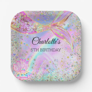 Assiettes En Carton Mermaid Whimsical Sous La Fête D'Anniversaire De L