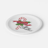 Assiettes En Carton Merry Christmas Candy Cane (Angle)