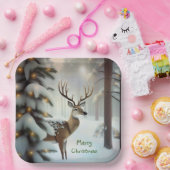 Assiettes En Carton Merry Christmas Deer (Fête)