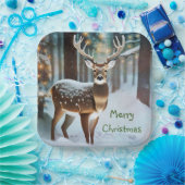 Assiettes En Carton Merry Christmas Deer (Fête)