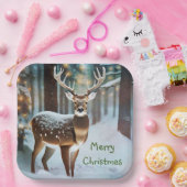 Assiettes En Carton Merry Christmas Deer (Fête)