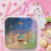 ASSIETTES EN CARTON MERRY CHRISTMAS NATIVITY PLAQUES (Fête)