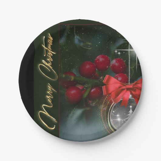 Assiettes En Carton Merry Christmas Paper Plates (Devant)