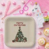Assiettes En Carton Merry Christmas Tree Paper Plate (Fête)