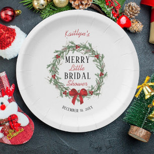 Assiettes En Carton Merry Little Christmas Shower de Mariage