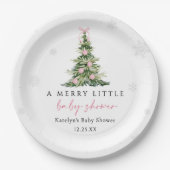 Assiettes En Carton Merry Little Christmas Tree Baby Shower (Devant)