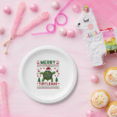 Assiettes En Carton Merry Turtlemas Christmas Lights Cute Turtle Santa (Fête)