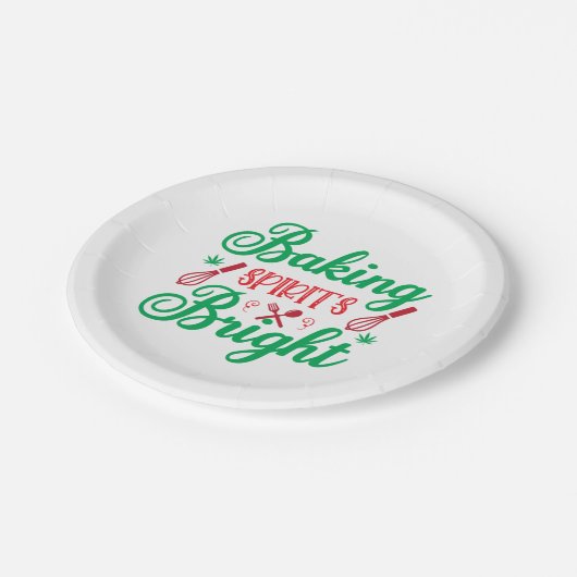 Assiettes En Carton Merry Xmas Baking Spiritueux (Angle)