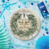 Assiettes En Carton Merveilleuse couronne verte or blanc (Fête)