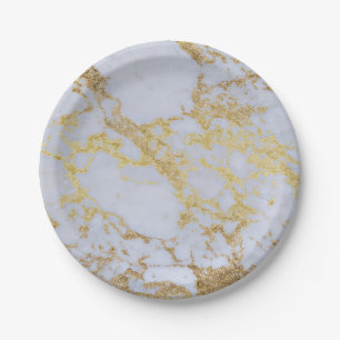 Assiettes En Carton Merveilleux marbre de parties scintillant moderne 