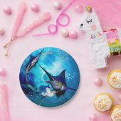 Assiettes En Carton Merveilleux marlin avec bulles (Fête)