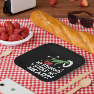 Assiettes En Carton Mes élèves ont volé mon cœur Xmas Noël Enseignant 
