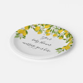 Assiettes En Carton Message Baby shower aux citrons fleuris (Angle)
