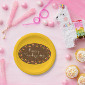 Assiettes En Carton Message bon thanksgiving (Fête)
