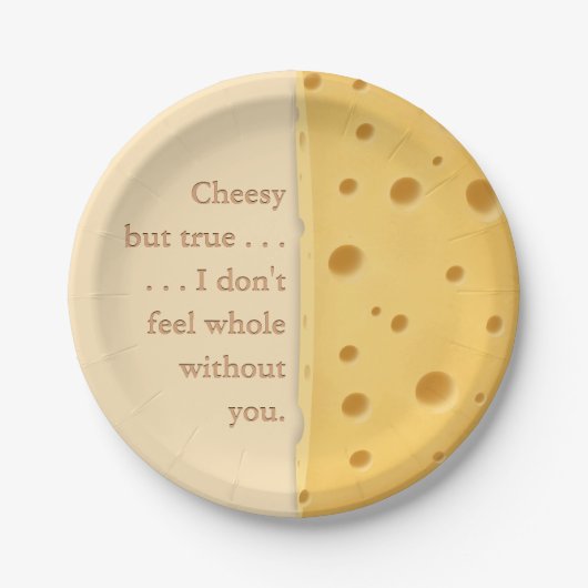 Assiettes En Carton Message Cheesy personnalisé Charming Cheese Lover (Devant)