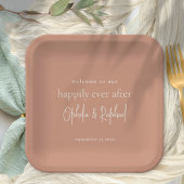 Assiettes En Carton Message de bienvenue rustique Script Mariage en te