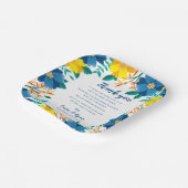 Assiettes En Carton Message de Merci Mariage bleu jaune chic (Angulaire)