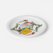 Assiettes En Carton Message de Noël de Père Noël (Angle)