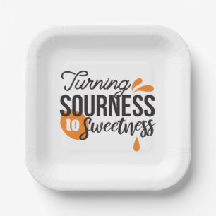 Assiettes En Carton Message de vie positif - Transformer l'acide en su