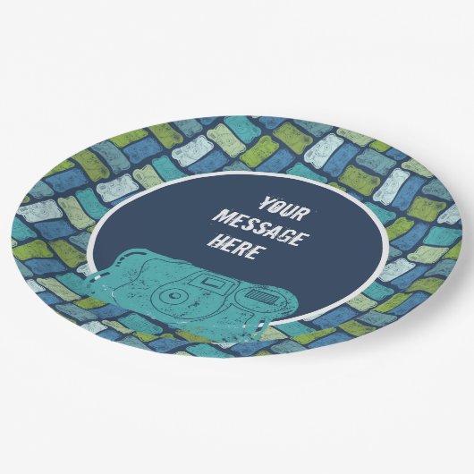 Assiettes En Carton Message personnalisé des caméras jetables (Angle)