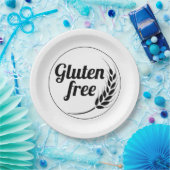 Assiettes En Carton Message sans gluten (Fête)