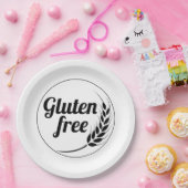 Assiettes En Carton Message sans gluten (Fête)