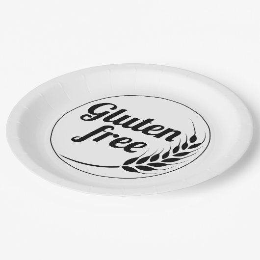 Assiettes En Carton Message sans gluten (Angle)