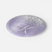 Assiettes En Carton Métal brossé violet Parties scintillant d'argent N (Angle)