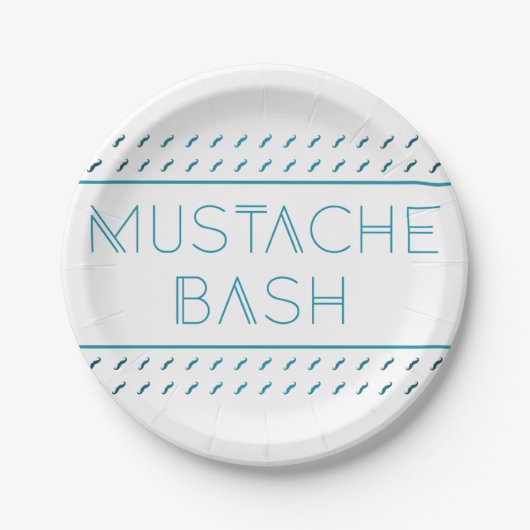 Assiettes En Carton Métro Mustache Bash (Devant)