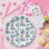 Assiettes En Carton Mets Manates Avec Bulles Motif - Blanc (Fête)
