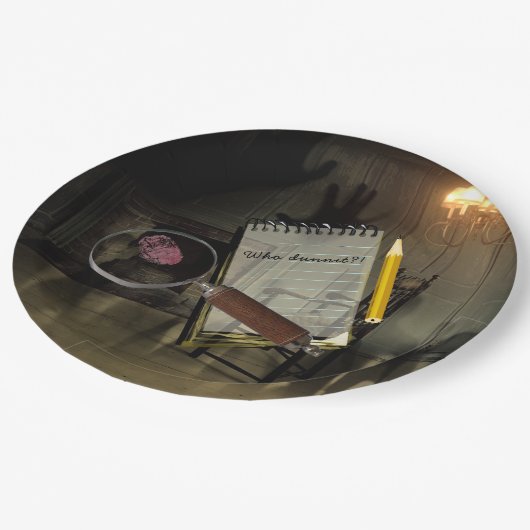 Assiettes En Carton Meurtre Mystère Plaques de papier Scène de crime C (Angle)