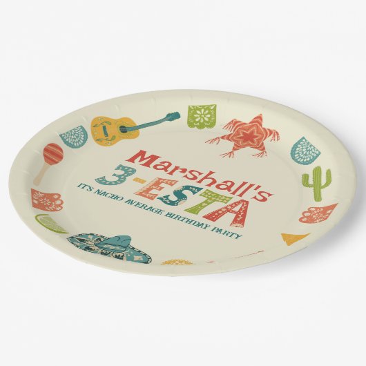 Assiettes En Carton Mexique Thème 3 Esta Troisième Anniversaire (Angle)