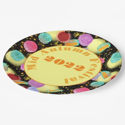 Assiettes En Carton Mi-automne Moon Festival - Plaques de papier de nu (Angle)