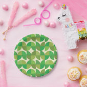 Assiettes En Carton Mi-siècle Abstrait Mint Olive Green Motif (Fête)